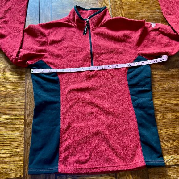 The North Face Women's Polartec Half Zip Fleece Pullover-Red/Black - Picture 13 of 14